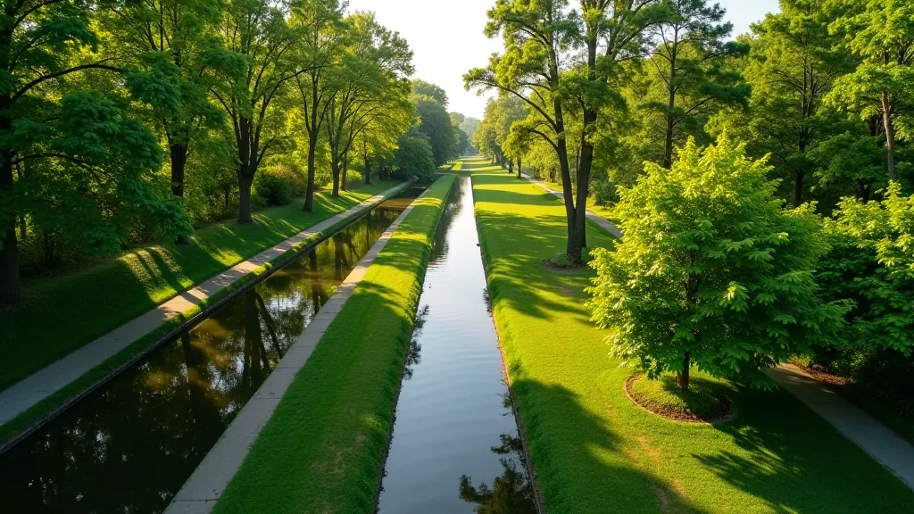 Latvijas parki un ūdensmalas takas, skats no augšas, vasaras sezonā