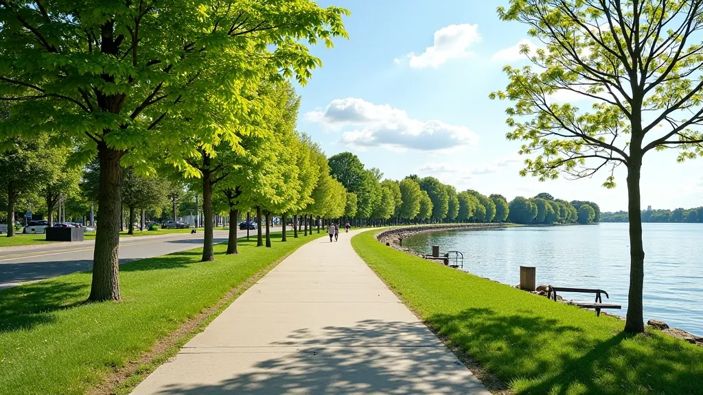 Jēkabpils Daugavas promenāde ar upes skatu
