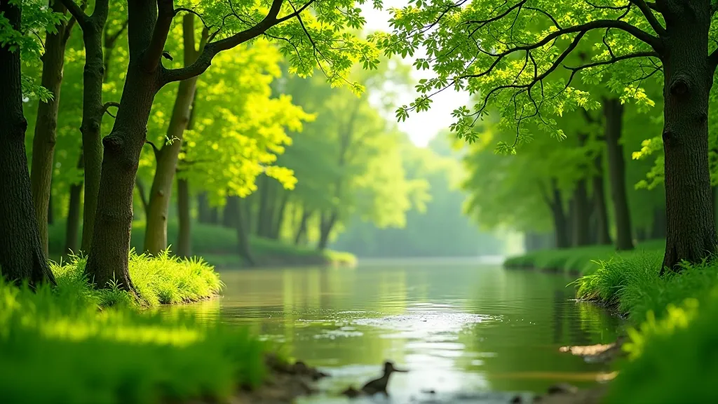 Valmieras ūdensmalas zaļas zonas, mierīga atmosfēra